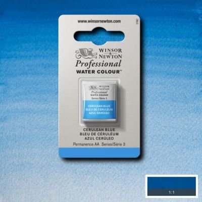 Demi-godet d’aquarelle extra-fine Winsor & Newton Pro – Bleu ceruleum 137 Série 3