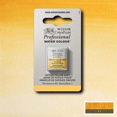 Demi-godet d’aquarelle extra-fine Winsor & Newton Pro – Jaune de Naples foncé 425 Série 1