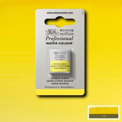 Demi-godet d’aquarelle extra-fine Winsor & Newton Pro – Jaune citron Winsor 722 Série 1