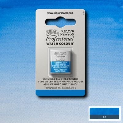 Demi-godet d’aquarelle extra-fine Winsor & Newton Pro – Bleu de ceruleum (nuance rouge) 140 Série 3