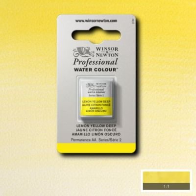 Demi-godet d’aquarelle extra-fine Winsor & Newton Pro – Jaune citron foncé 348 Série 2