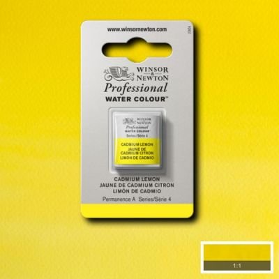 Demi-godet d’aquarelle extra-fine Winsor & Newton Pro – Jaune cadmium citron 086 (Série 4)