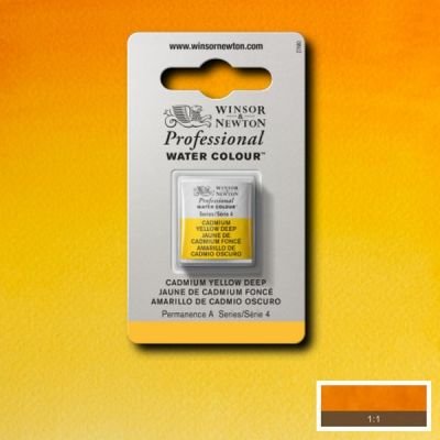 Demi-godet d’aquarelle extra-fine Winsor & Newton Pro – Jaune cadmium foncé 111 165 Série 4