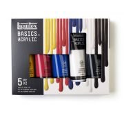 Pack de 5 tubes 118mL d’acrylique Basics – couleurs primaires