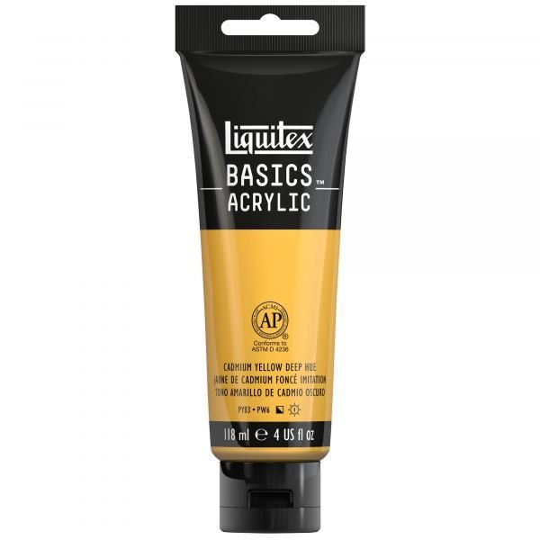 Tube de 118mL d’acrylique Basics – jaune de cadmium foncé