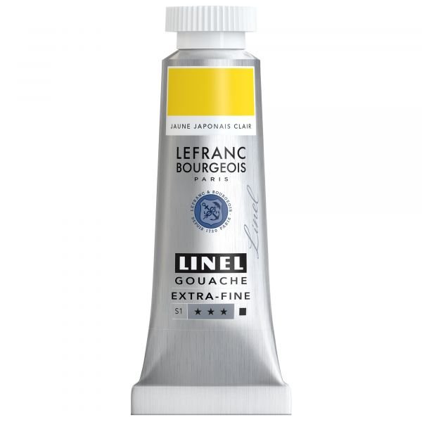 Tube de gouache 14mL Linel extra-fine – Jaune japonais clair (Série 1)