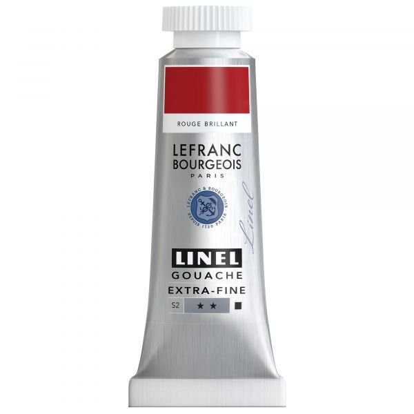 Tube de gouache 14mL Linel extra-fine – Rouge brillant (Série 2)