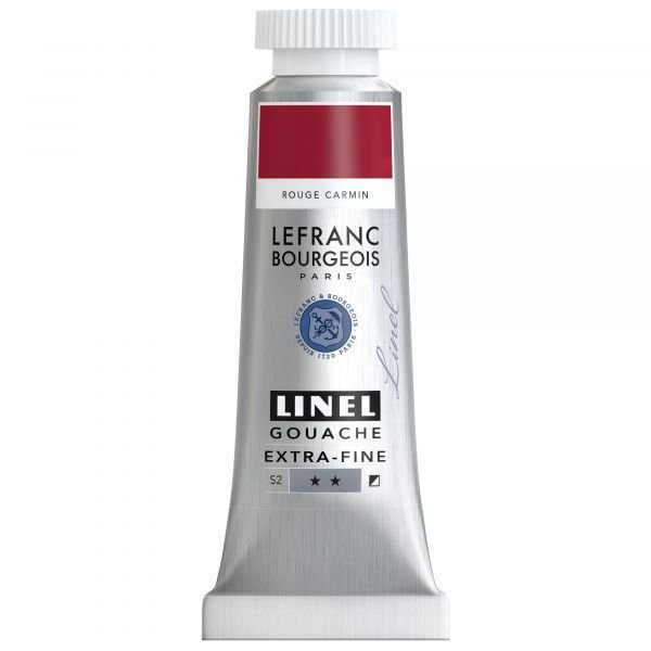 Tube de gouache 14mL Linel extra-fine – Rouge carmin (Série 2)