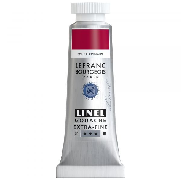 Tube de gouache 14mL Linel extra-fine – Rouge Primaire (Série 1)