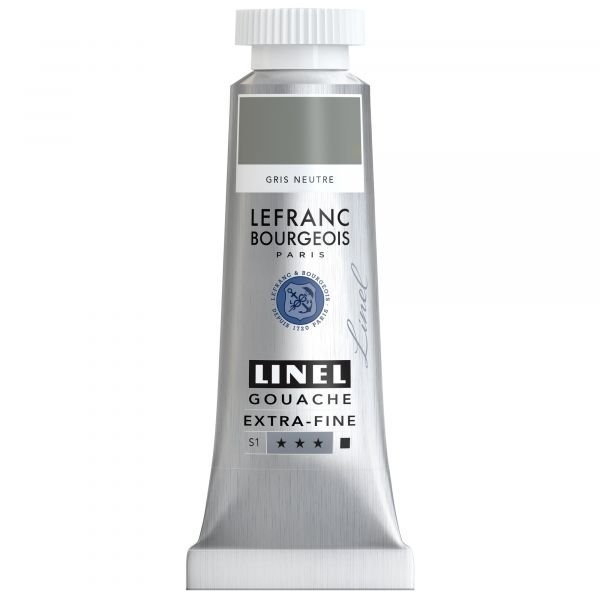 Tube de gouache 14mL Linel extra-fine – Gris Neutre (Série 1)