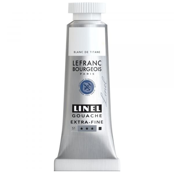 Tube de gouache 14mL Linel extra-fine – Blanc de titane (Série 1)